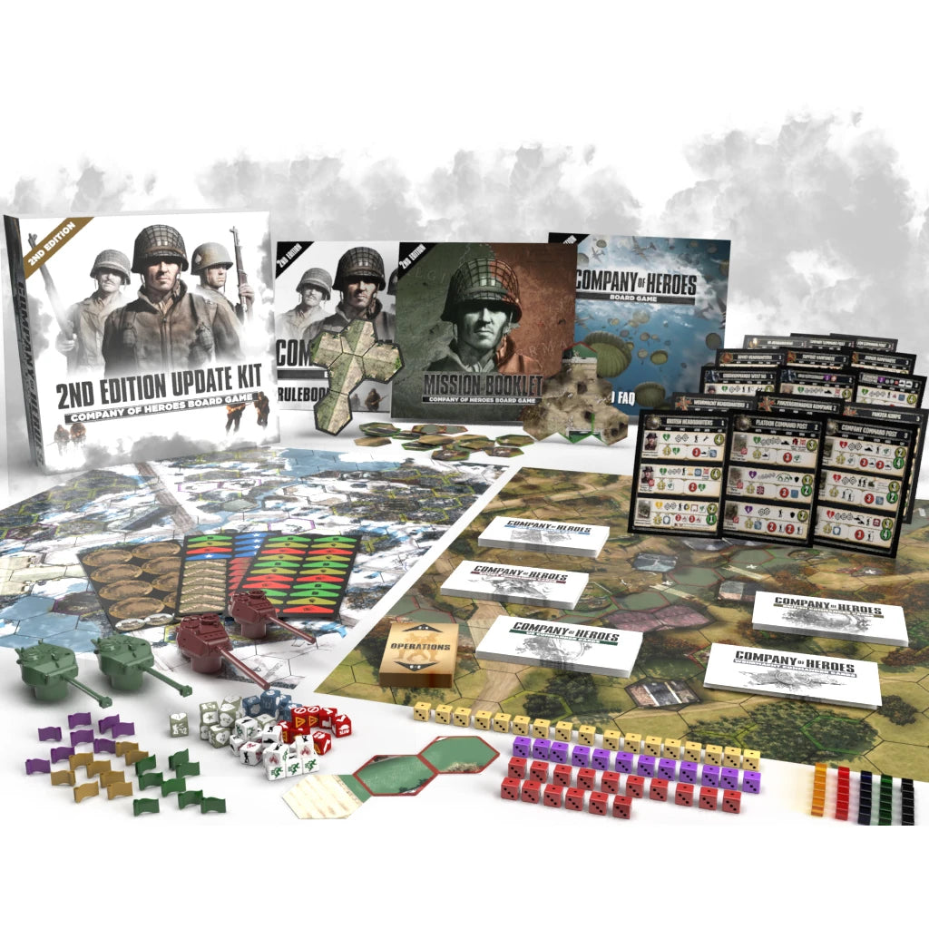 Kit actualización Company of Heroes 2ª Edición con mapas Danubio Ardenas cartas comandante Quantum Boardgames