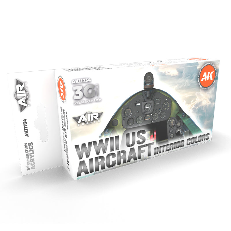 AK INTERACTIVE 3G AIR - WWII US AIRCRAFT INTERIOR COLORS SET