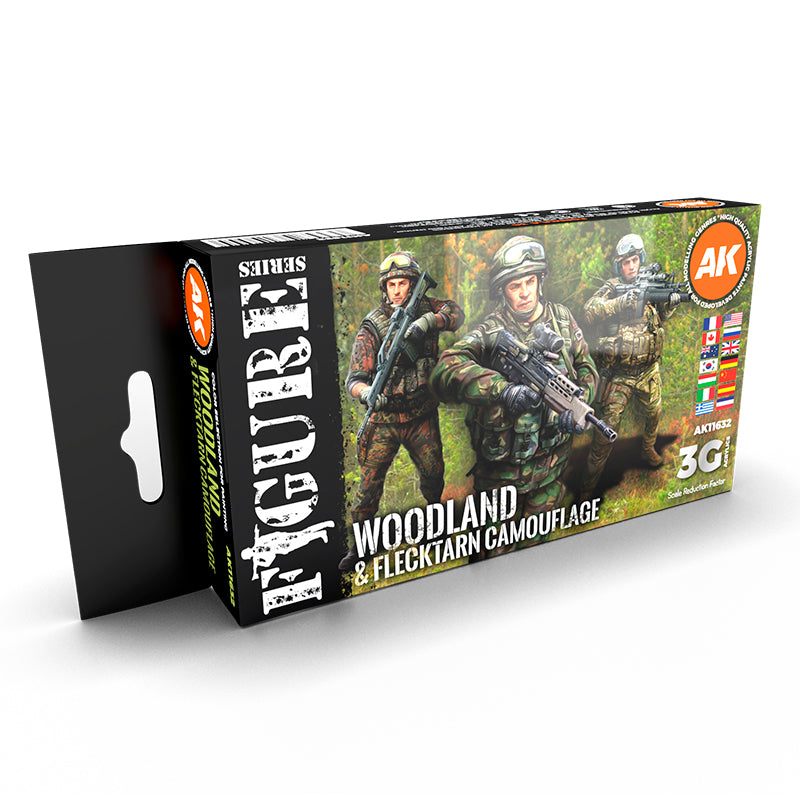 AK INTERACTIVE 3G MODERN WOODLAND AND FLECKTARN CAMOUFLAGES