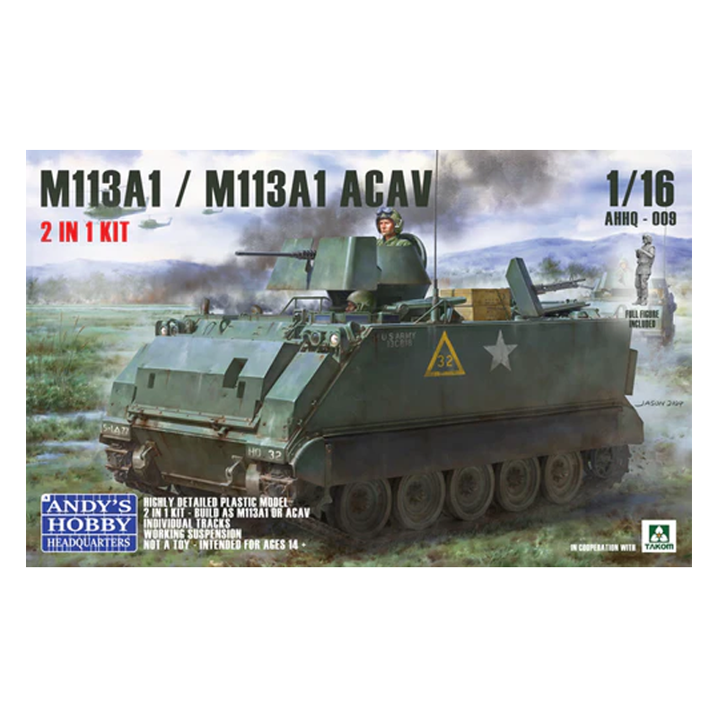 ANDY'S HOBBY HEADQUARTERS 1/16 M113A1/M113A1 ACAV ARMORED PERSONNEL CARRIER (2 IN 1)