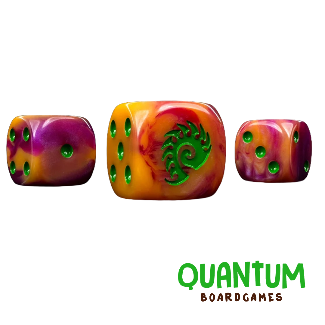 BARON OF DICE ALIEN DICE ORANGE AND GREEN X25 DICE ROUND CORNER (TYRANIDS)