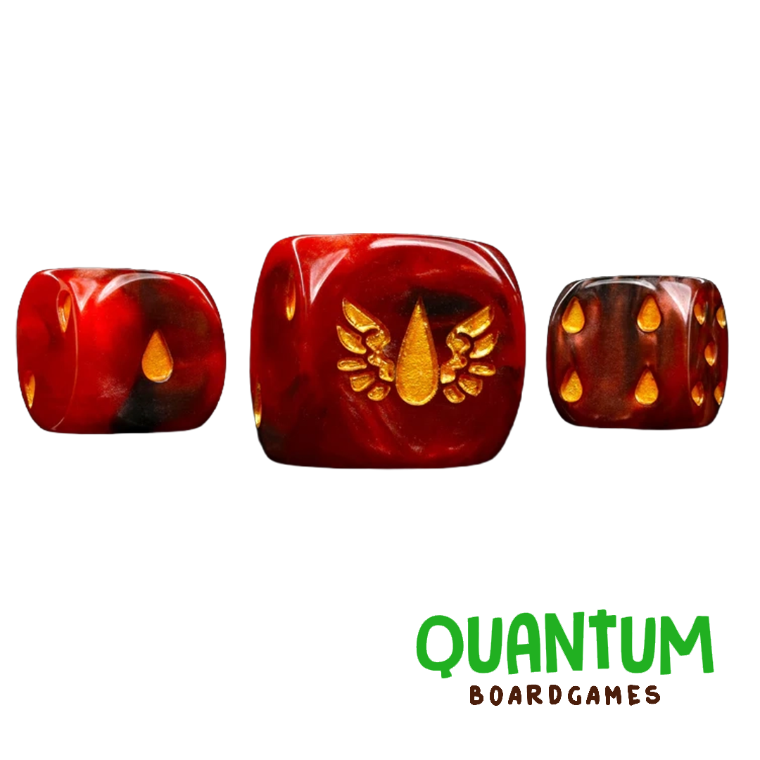 BARON OF DICE BLOOD DROP X25 DICE ROUND CORNER (BLOOD ANGELS)