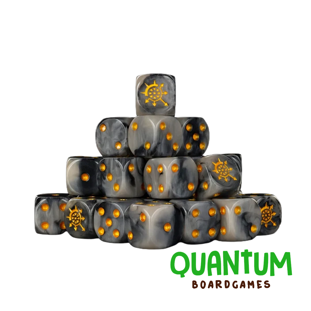 BARON OF DICE COGS OF CHAOS DICE CORRUPTED STEEL X25 DICE SQUARE CORNER (CHAOS SPACE MARINES)