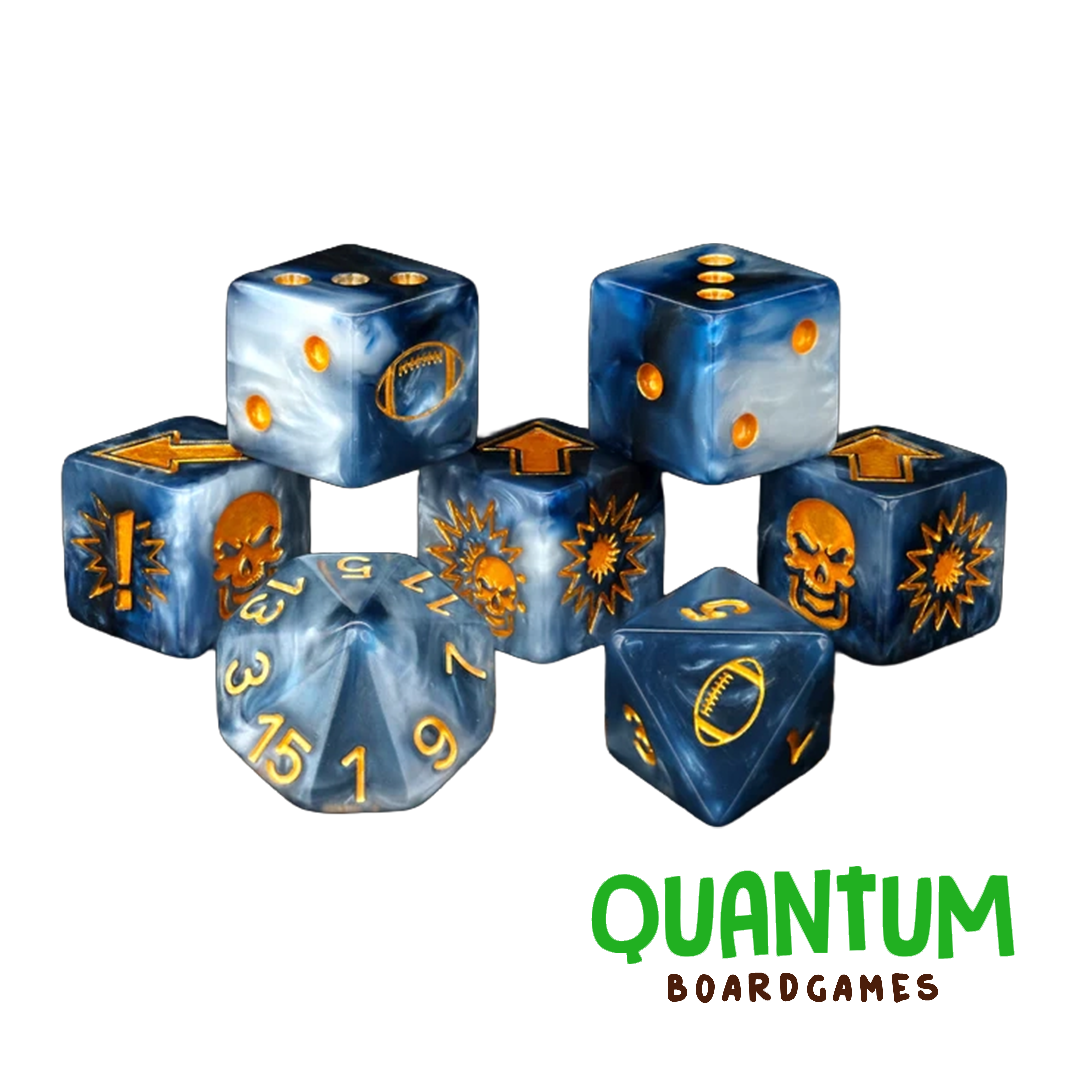 BARON OF DICE TITANIUM BLOOD BOWL DICE (SET OF 7) 1 SET NORDIC RUNE