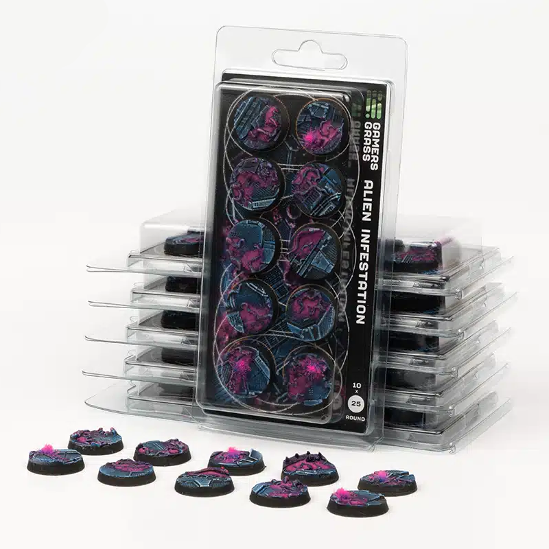 BATTLE READY BASES ALIEN INFESTATION ROUND 25MM (X10)