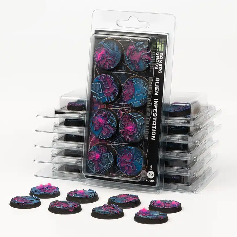 BATTLE READY BASES ALIEN INFESTATION ROUND 32MM (X8)