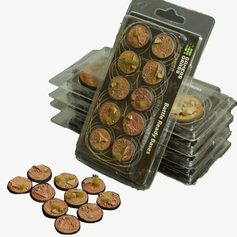 BATTLE READY BASES BADLANDS ROUND 25MM (X10)