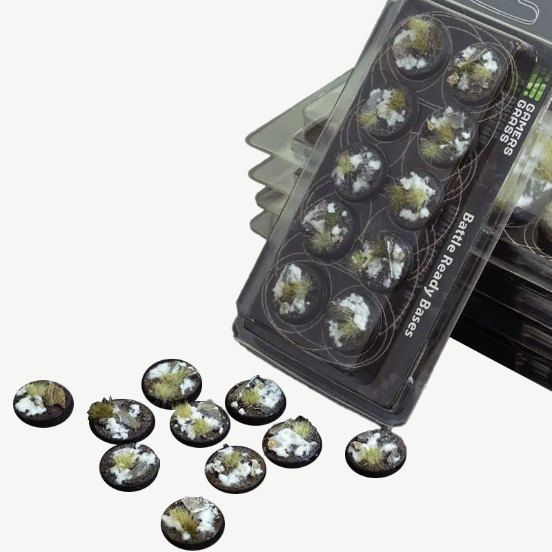 BATTLE READY BASES WINTER ROUND 25MM (X10)