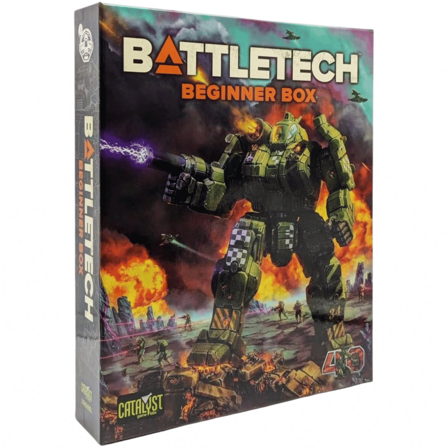 BattleTech Beginner Box 40 Aniversario con miniaturas de mechas y componentes del juego