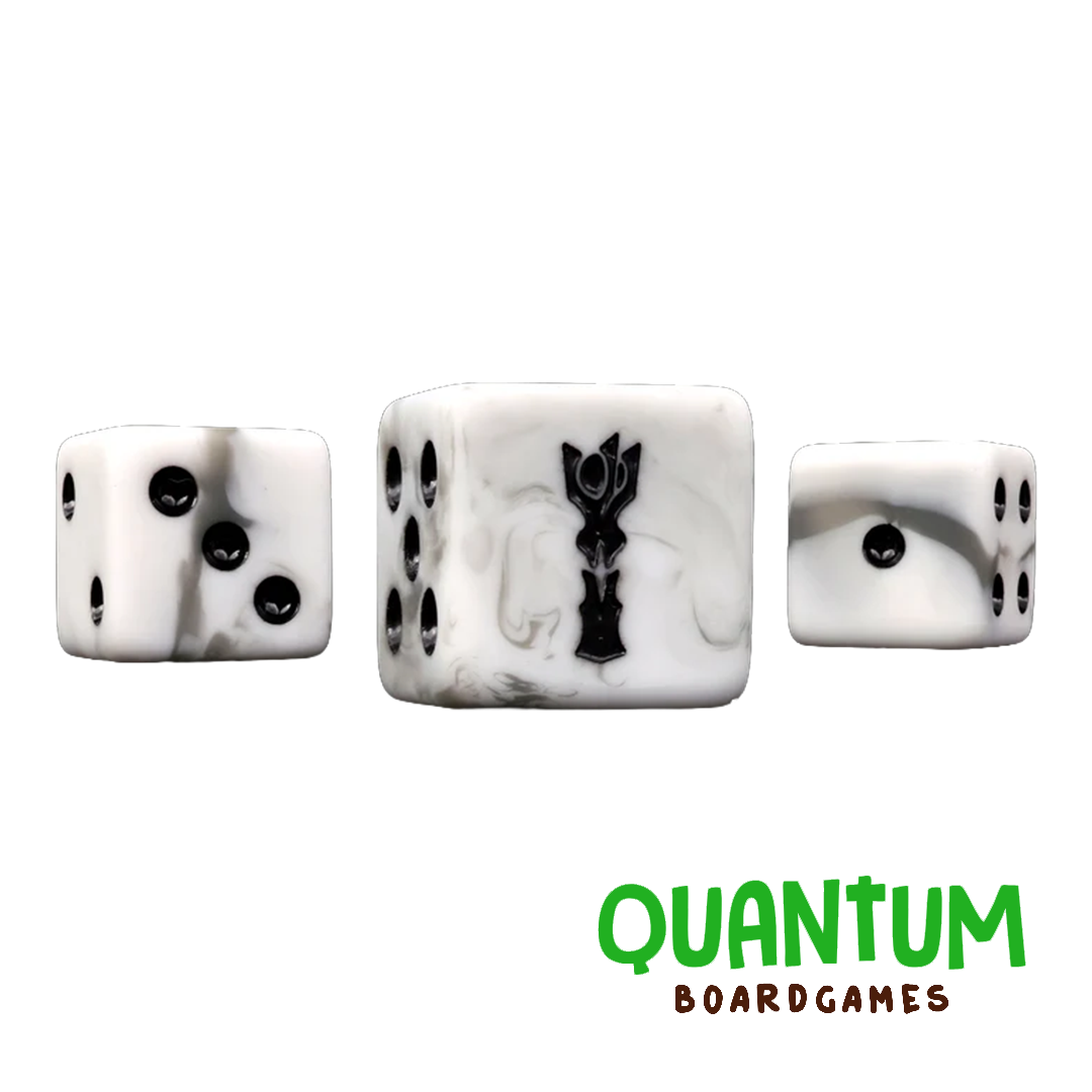 Baron of Dice: Lord of The Rings Dark Tower, White, Square 16mm