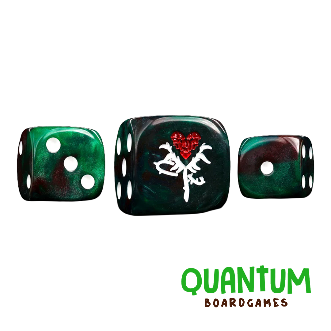 25 dados temáticos Baron of Dice Reincarnate Red Rose para ejército Drukhari Warhammer 40K