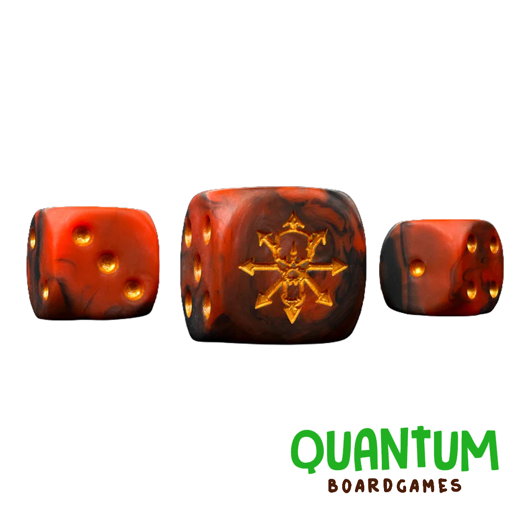 25 dados temáticos Chaos Knights rojo esquinas redondeadas para Warhammer