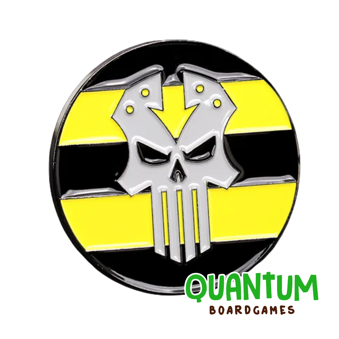 Baron of Dice: 40mm Objective Coin Steel Renegades (Iron Warriors) - 1pz