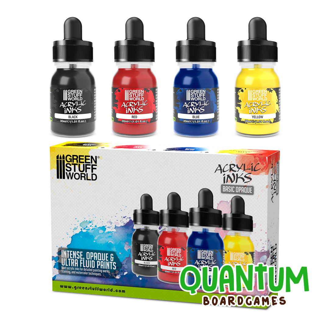 Green Stuff World: Paint Set Acrylic Inks - Basic Opaque – 4 Botes