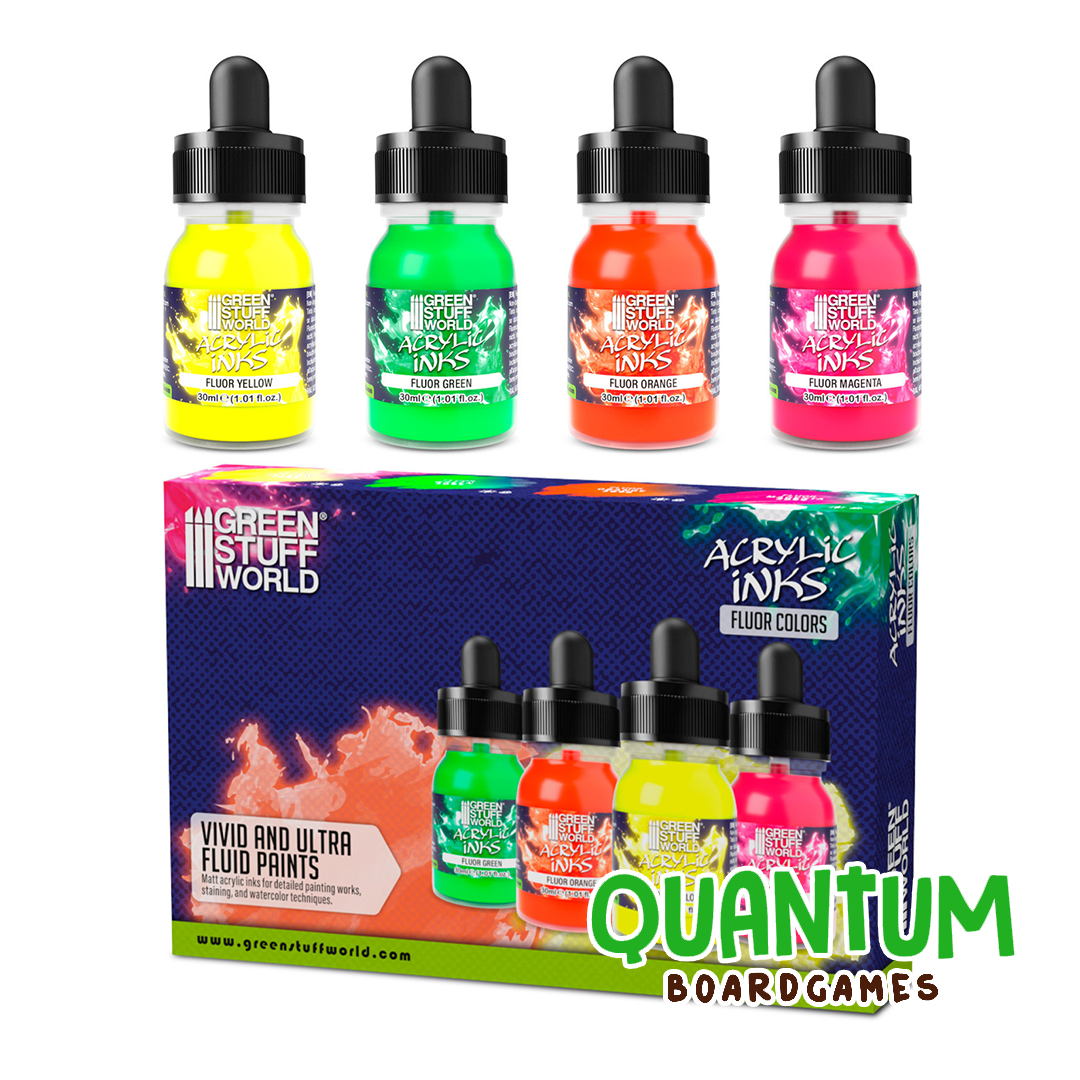 Green Stuff World: Paint Set Acrylic Inks - Fluor – 4 Botes