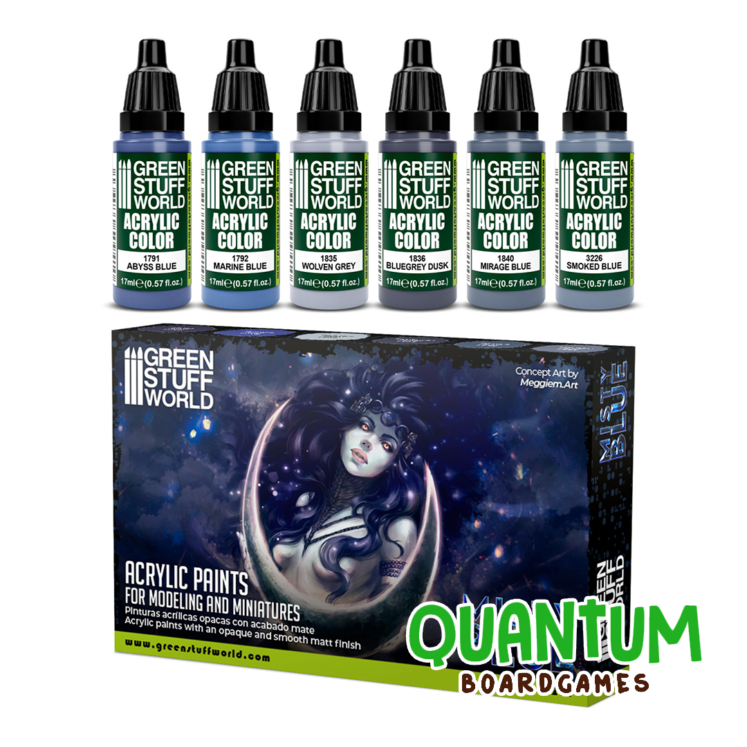 Green Stuff World: Paint Set Misty Blue – 6 Botes