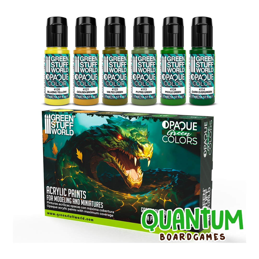 Green Stuff World: Paint Set Opaque Colors Green – 6 Botes