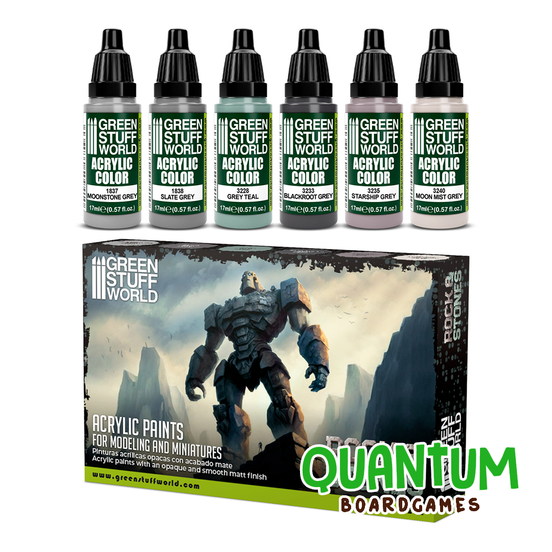 Green Stuff World: Paint Set Rock and Stone – 6 Botes