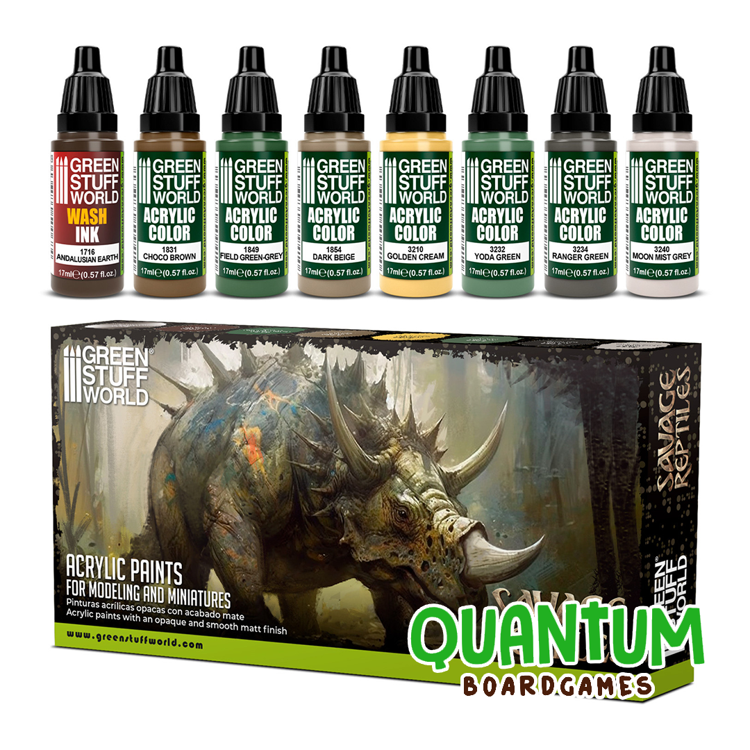 Green Stuff World: Paint Set Savage Reptiles – 8 Botes