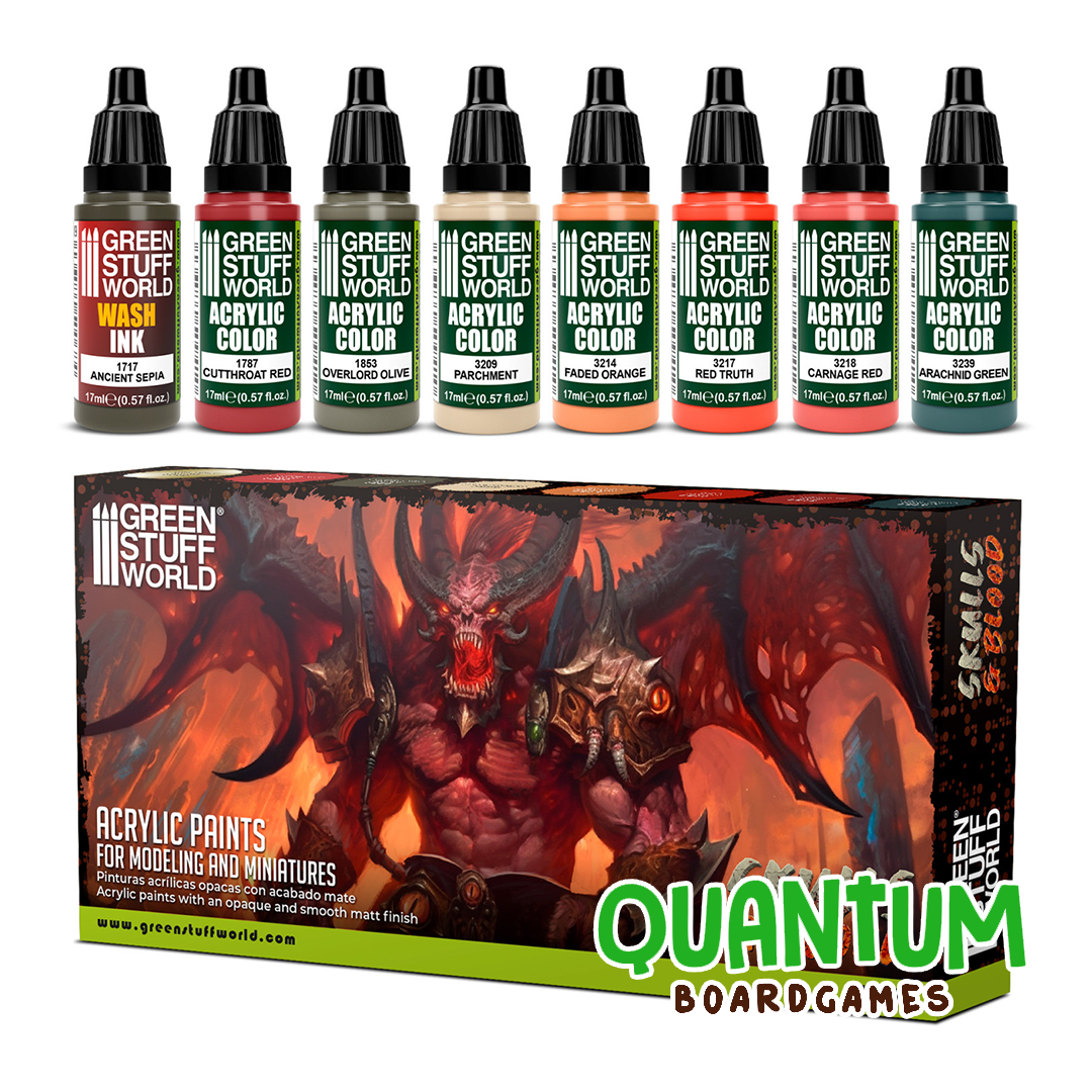Green Stuff World: Paint Set Skulls and Blood – 8 Botes