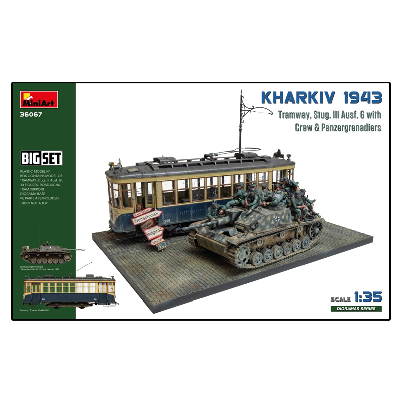 MINIART 1/35 KHARKIV 1943: TRAM AND STUG. III AUSF. G W/CREW. BIG
SET