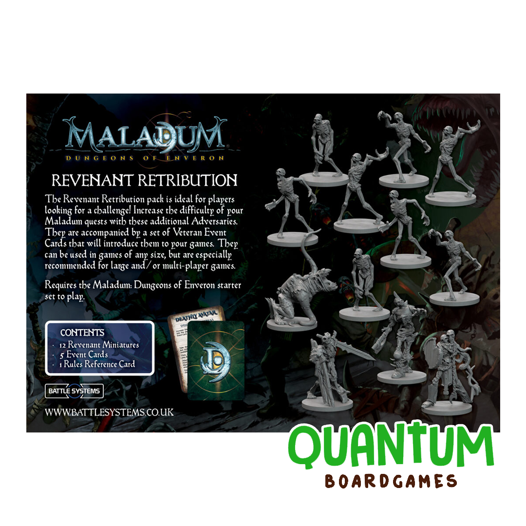 Maladum Revenant Retribution Expansion - Set de enemigos adicionales y componentes de batalla para wargame