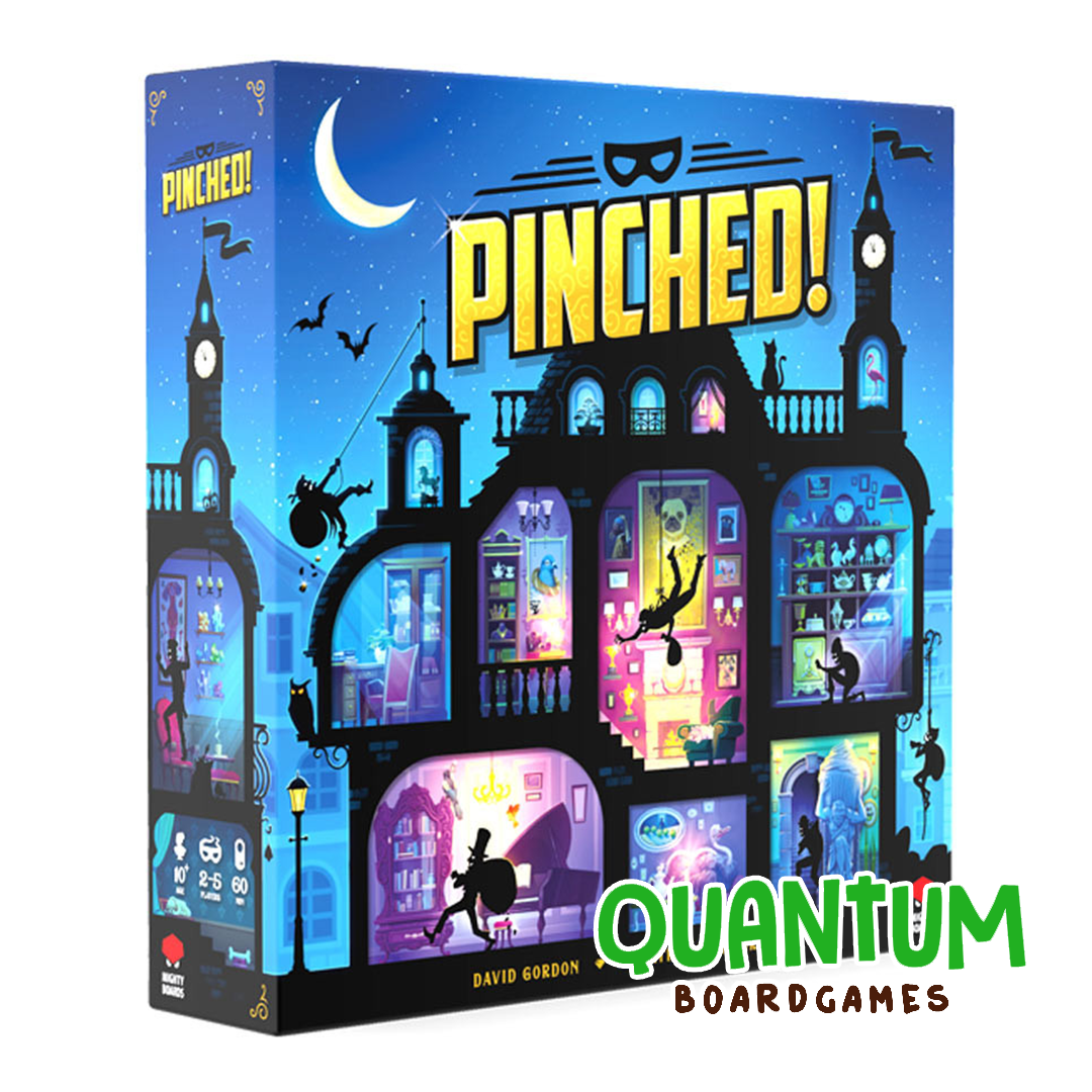 Pinched juego de mesa party con componentes coloridos de Mighty Boards Ltd