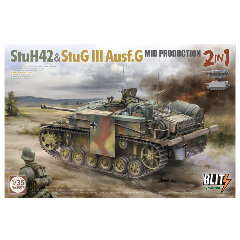 TAKOM 1/35 STUH42&STUG III AUSF.G MID PRODUTION 2 IN 1