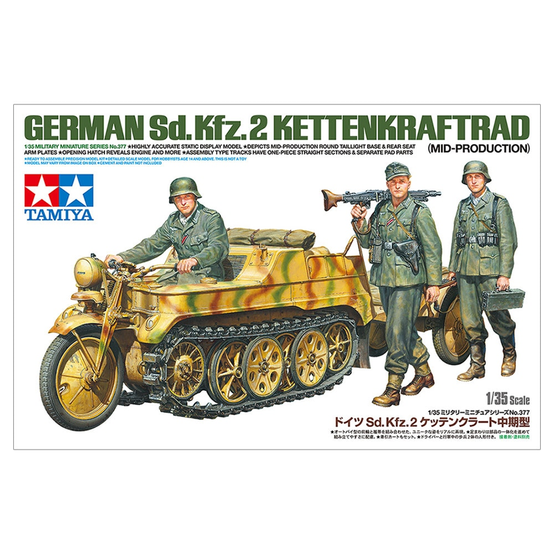 TAMIYA 1/35 GERMAN SD.KFZ.2 KETTENKRAFTRAD (MID-PRODUCTION)