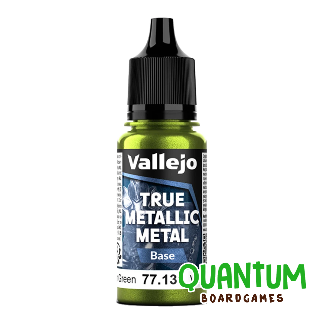 Pintura metálica Vallejo True Metallic 77.135 Base Amber Green para miniaturas y wargames