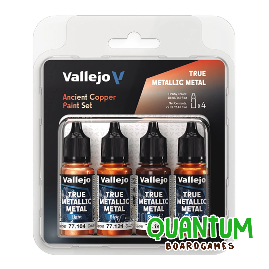 Set pintura Vallejo True Metallic Metal Ancient Copper 4 colores metálicos para miniaturas wargames