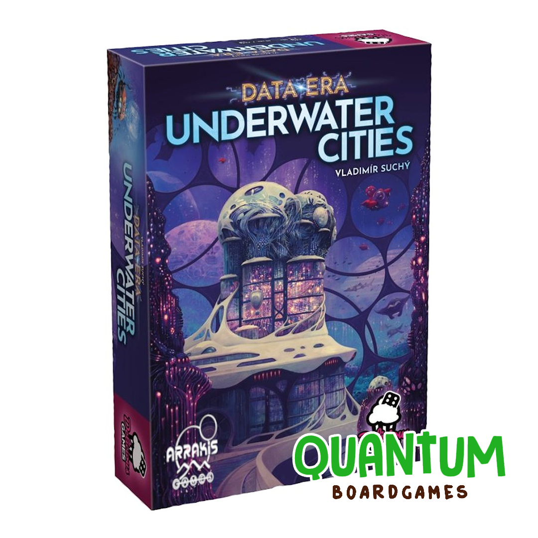 Caja expansión Underwater Cities Data Era con componentes estratégicos para juego de mesa español