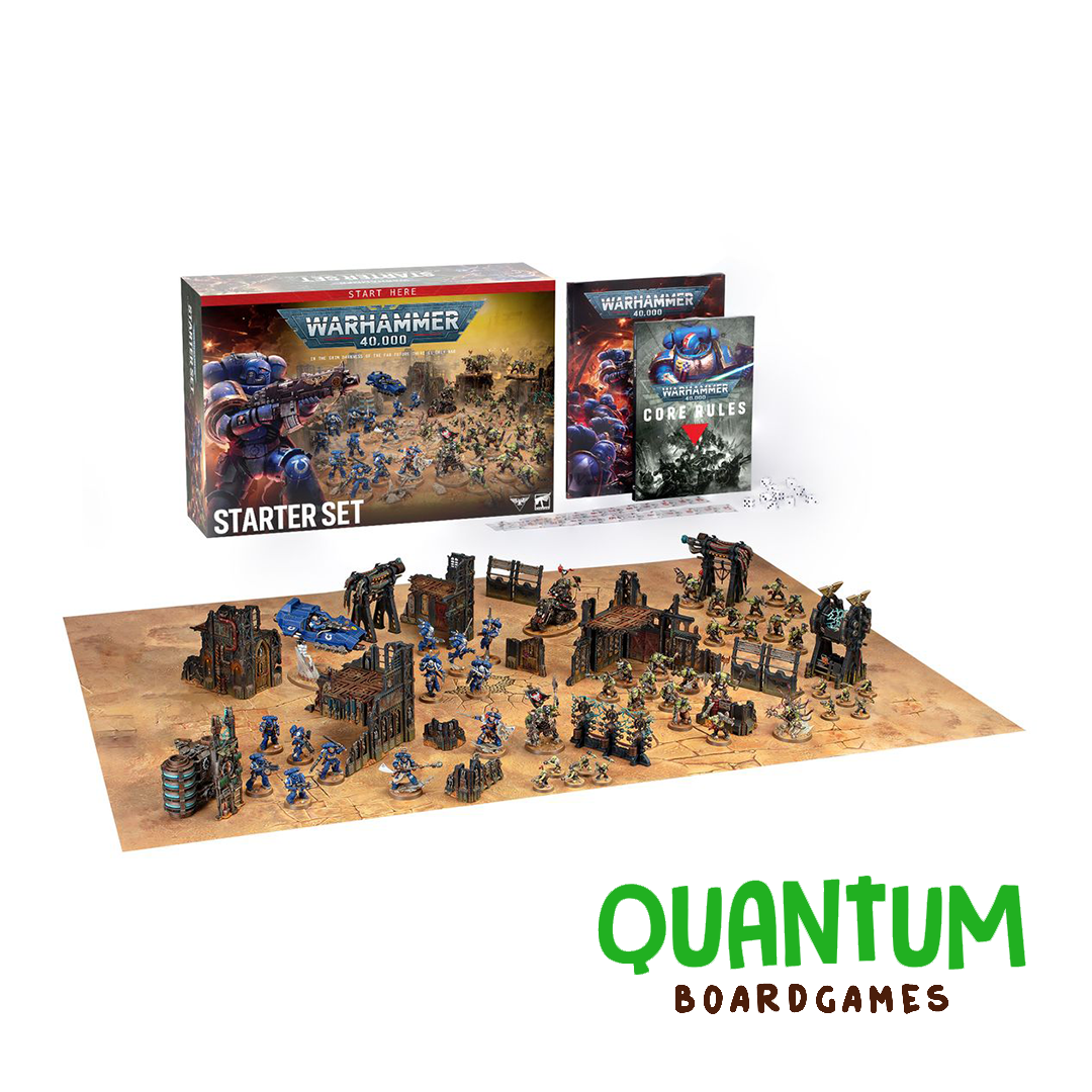 Warhammer 40000 11th Edition Starter Set caja con miniaturas Space Marines Orks y accesorios juego