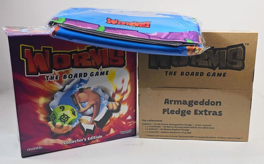 WORMS THE BOARDGAME ARMAGEDDON KICKSTARTER PLEDGE 3 ITEMS