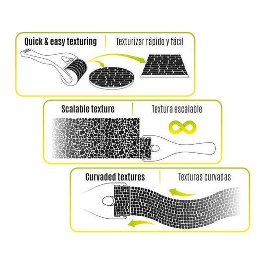 GREEN STUFF WORLD RODILLO CON MANGO EMPEDRADO 15MM