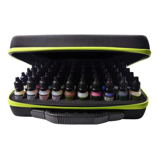 GREEN STUFF WORLD MALETA CON ESPONJA DE 60 AGUJEROS BOTES PINTURA VERDE