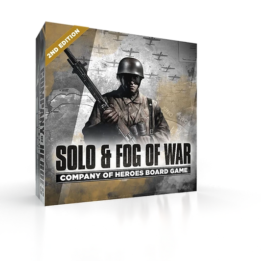 Company of Heroes 2nd Edition Solo Expansion caja componentes fichas dados cartas Quantum Boardgames