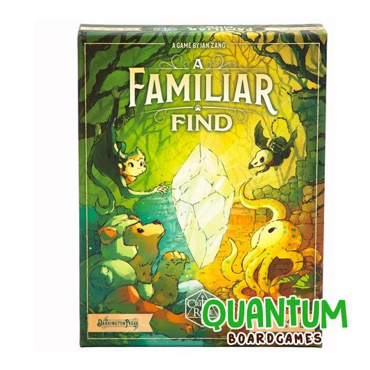 A Familiar Find juego de mesa familiar con temática fantástica criaturas mágicas en idioma inglés