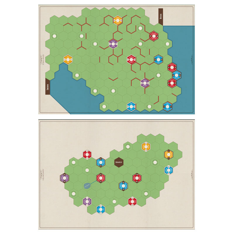 AGE OF STEAM DELUXE EXPANSION MAPS - HUNGARY & FINLAND