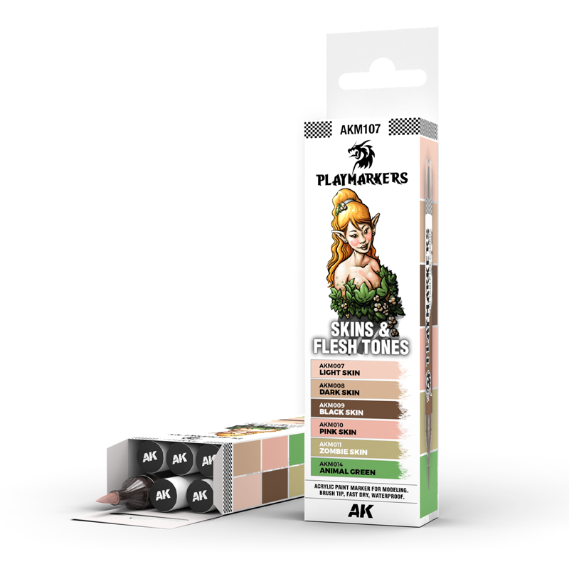 AK INTERACTIVE PLAYMARKERS SET AND SKIN AND FLESH TONES