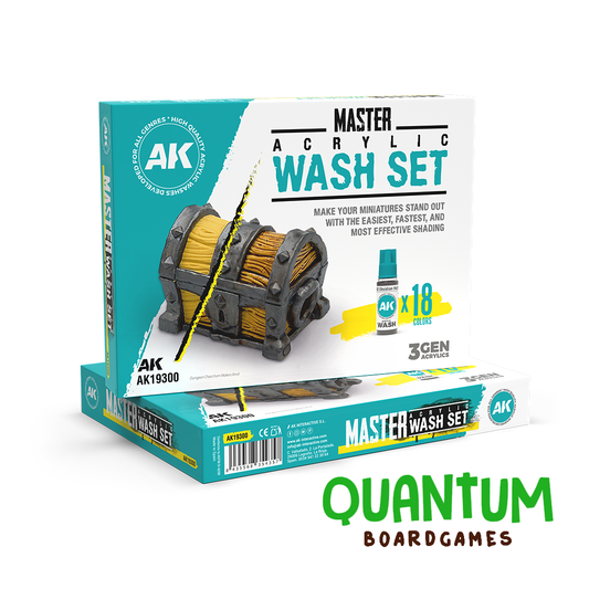 Set de 18 washes acrílicos AK Interactive Master para pintura de miniaturas y wargames