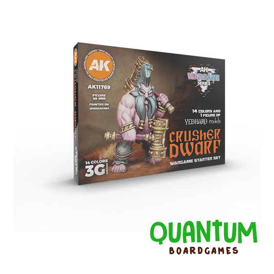 AK Interactive Wargame Starter Set Crusher Dwarf 14 colores pincel figura