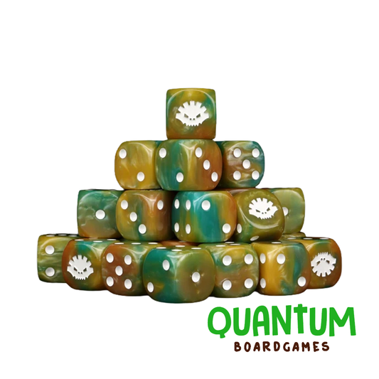 BARON OF DICE AZTEC LIZARD DICE GOLDEN SCALE X25 DICE SQUARE CORNER (SERAPHON)