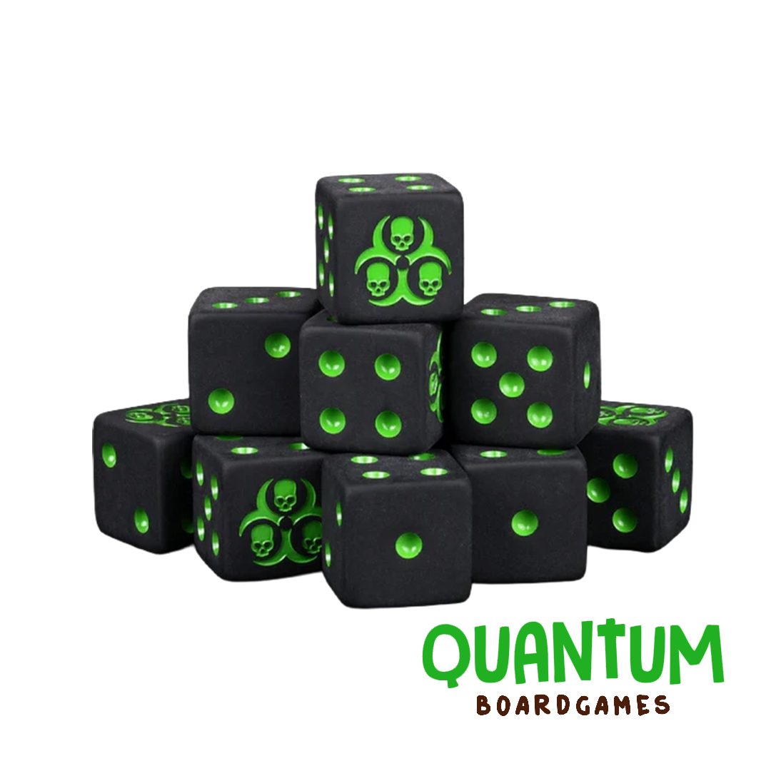 BARON OF DICE BLACK PLAGUE X25 DICE SQUARE CORNER (DEATH GUARD)
