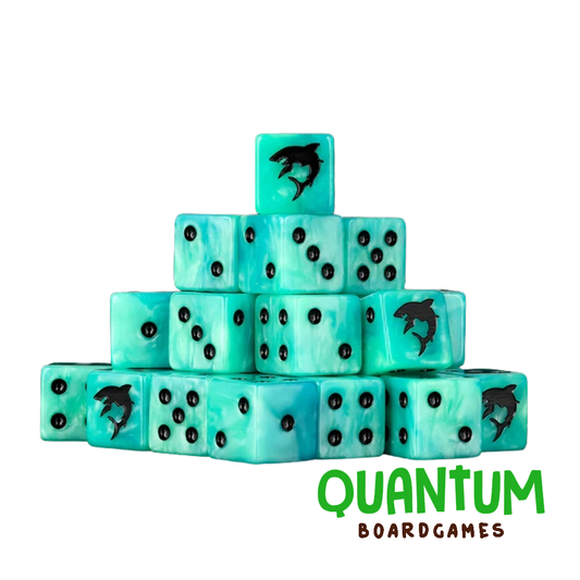 BARON OF DICE CARCHARODON "GREAT WHITE SHARK" DICE X25 DICE SQUARE CORNER (CARCHARODONS)