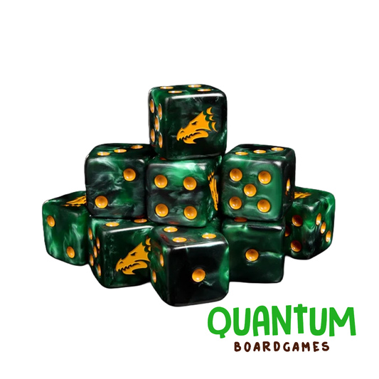 BARON OF DICE DRAKE GREEN AND GOLD X25 DICE SQUARE CORNER (SALAMANDERS)