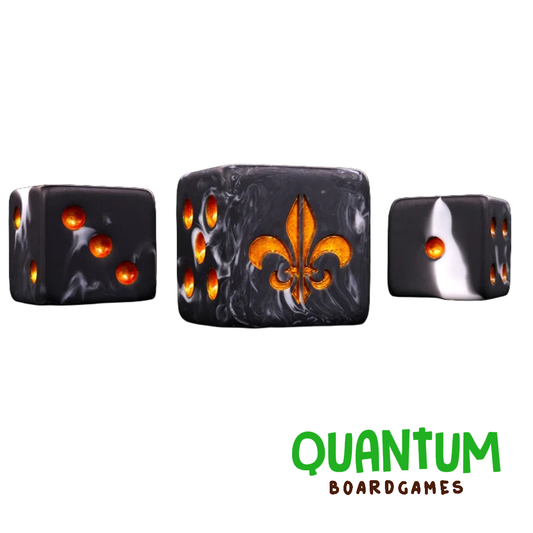 BARON OF DICE FLEUR DE LIS RED X25 DICE SQUARE CORNER (ADEPTA SORORITAS)