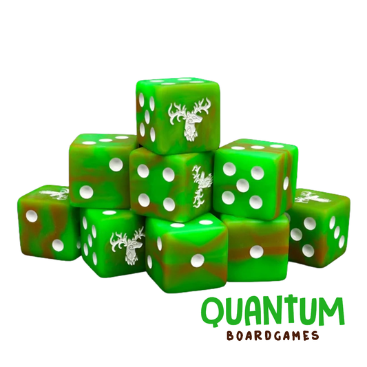 BARON OF DICE FOREST STAG GREEN X25 DICE SQUARE CORNER (SYLVANETH)