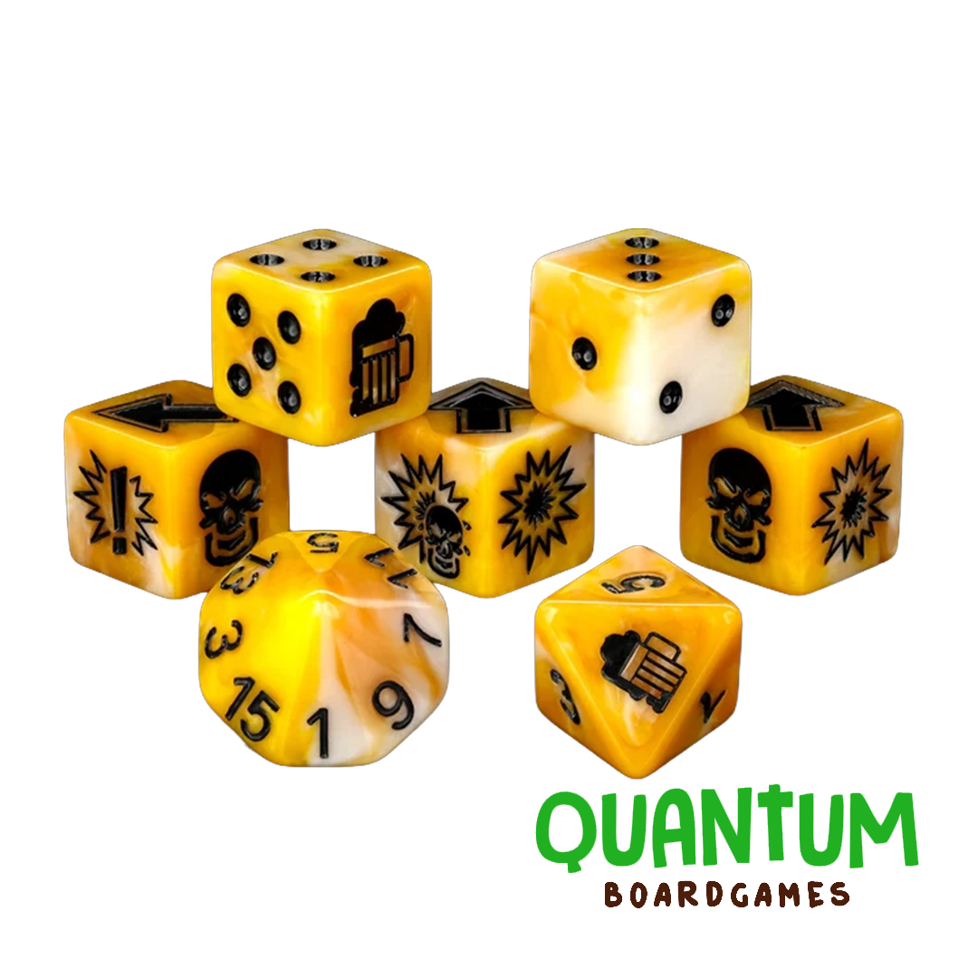 BARON OF DICE GO FOR GOLD BLOOD BOWL DICE (SET OF 7) 1 SET  NATIVES