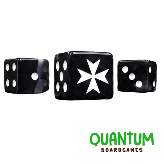 BARON OF DICE KNIGHTS TEMPLAR BLACK X25 DICE SQUARE CORNER (BLACK TEMPLARS)